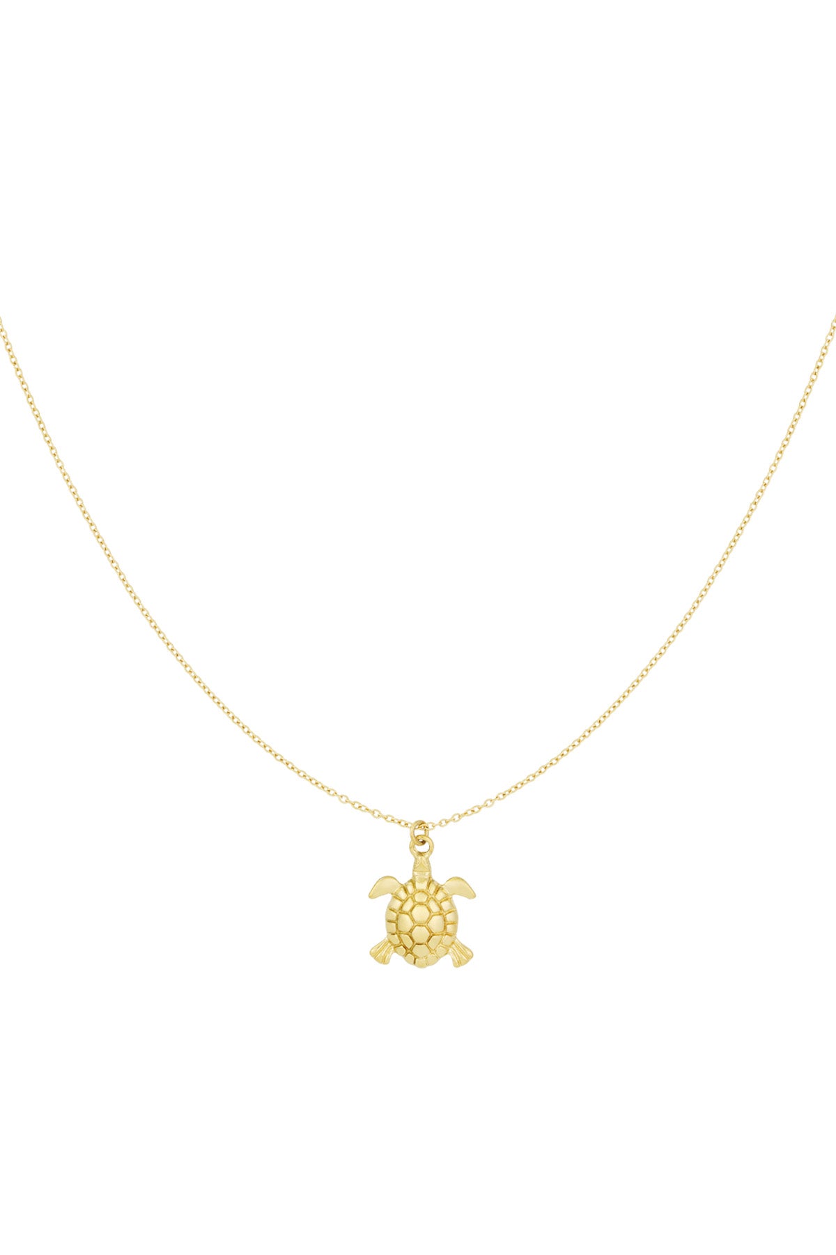 Halskette mit Schildkröten-Gezeitenmotiv – Goldfarben